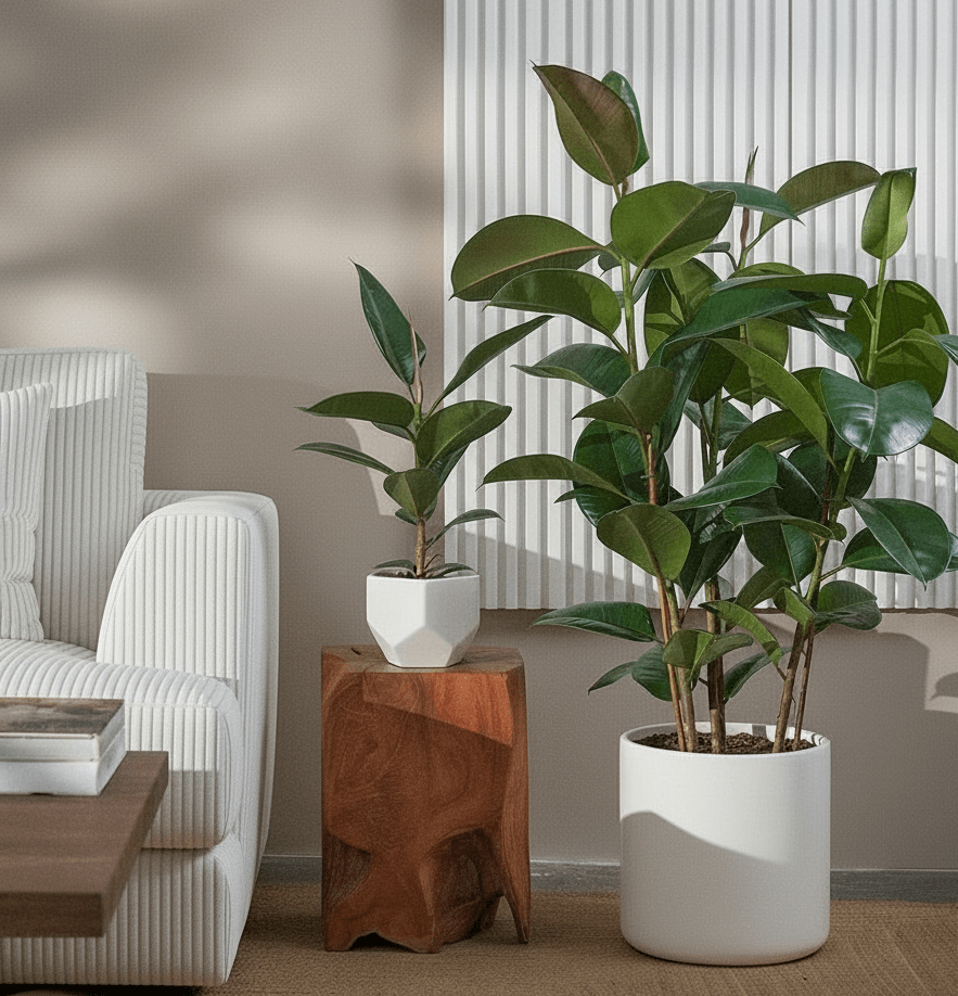 Ficus Elastica "Abidjan" or Rubber Plant (Holland) 80 - 100cm - Greensouq -