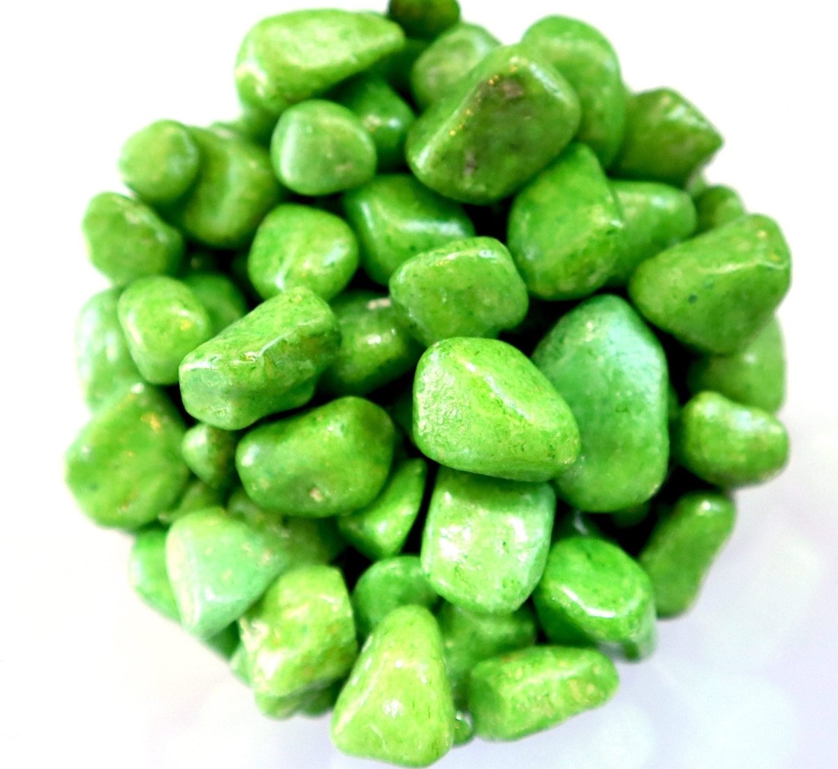 Green Aquarium Pebbles | Decorative Painted Pebbles "Aquarium" 10 - 15mm - Greensouq -