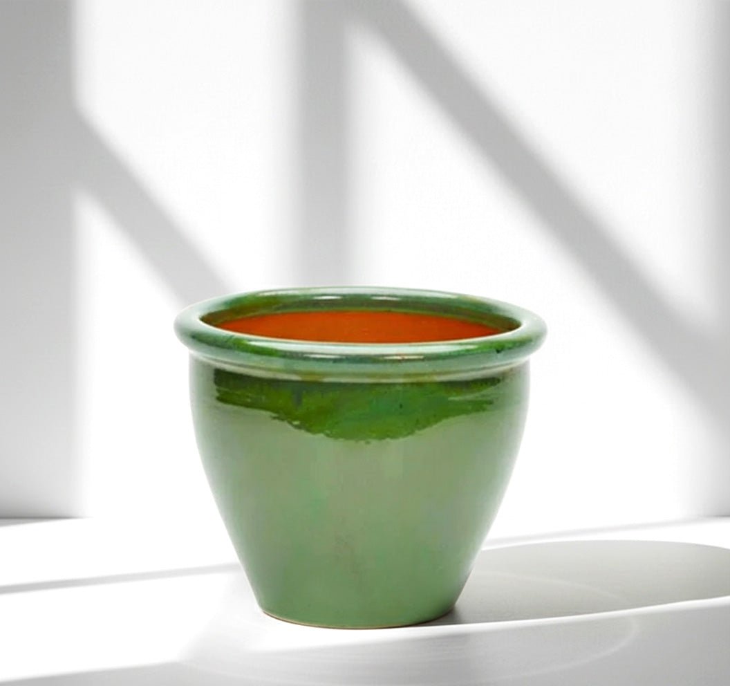 Rolled Rim Pot Outdoor Ceramic Pot, Trendy Outdoor Pot (Multi - colour) - Greensouq -