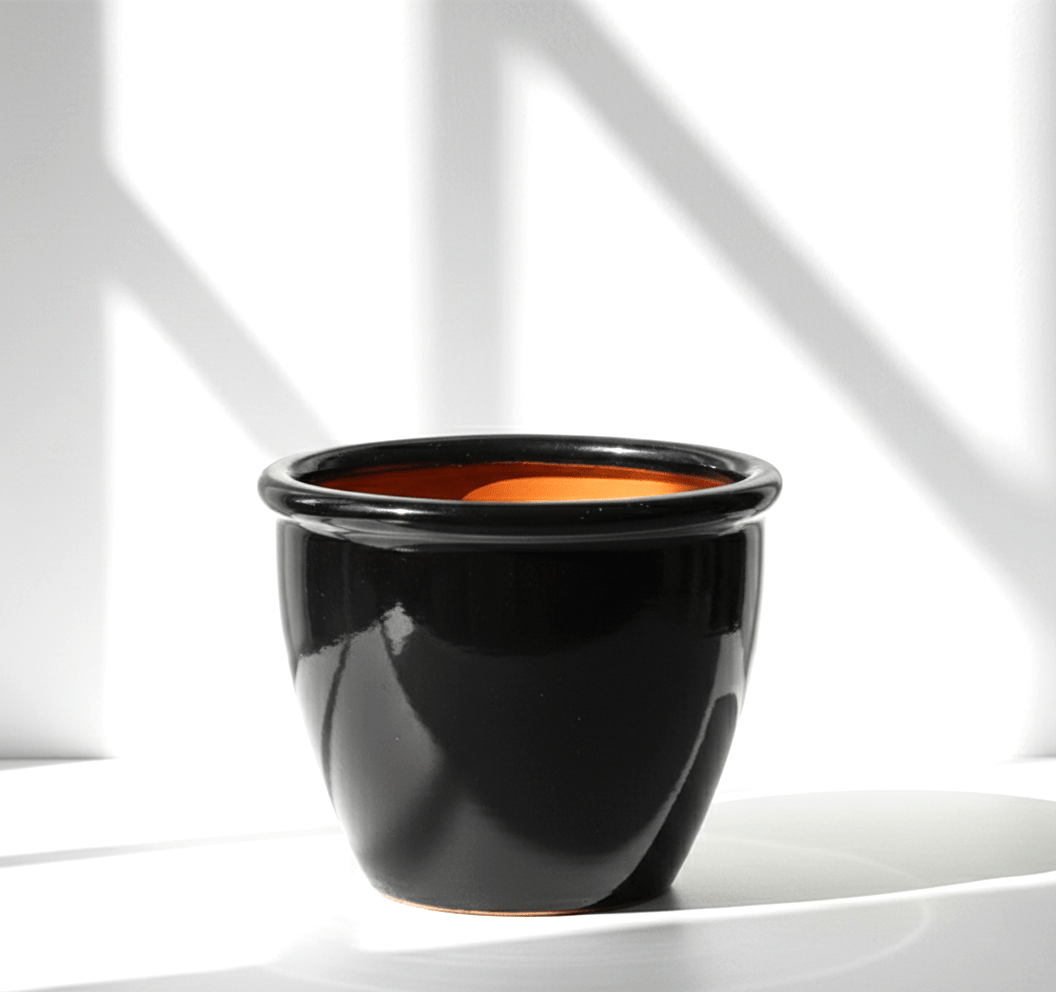 Rolled Rim Pot Outdoor Ceramic Pot, Trendy Outdoor Pot (Multi - colour) - Greensouq -