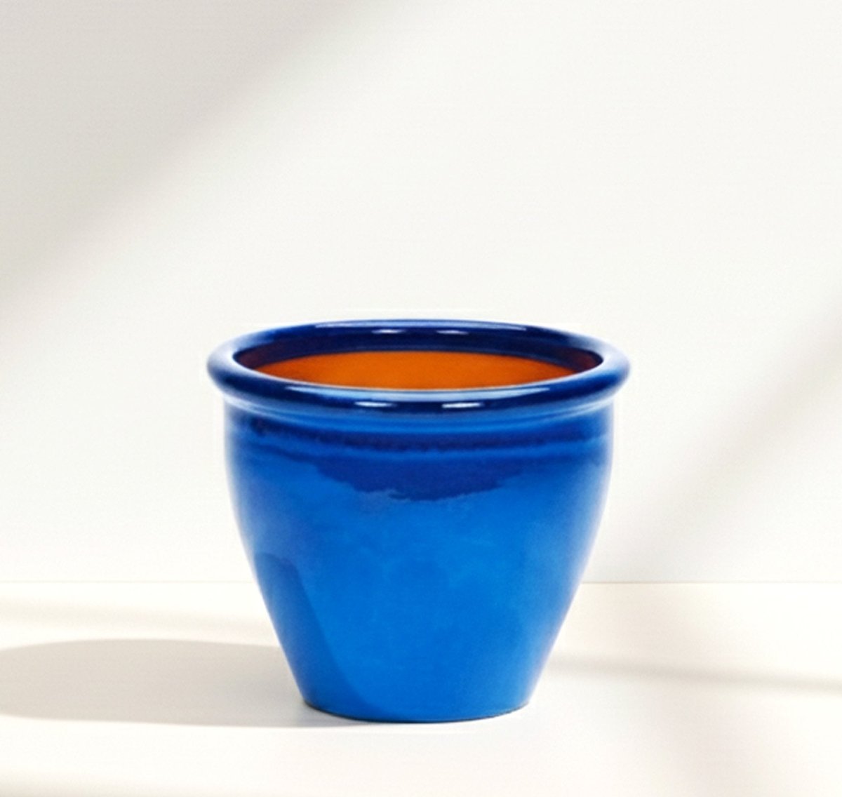 Rolled Rim Pot Outdoor Ceramic Pot, Trendy Outdoor Pot (Multi - colour) - Greensouq -