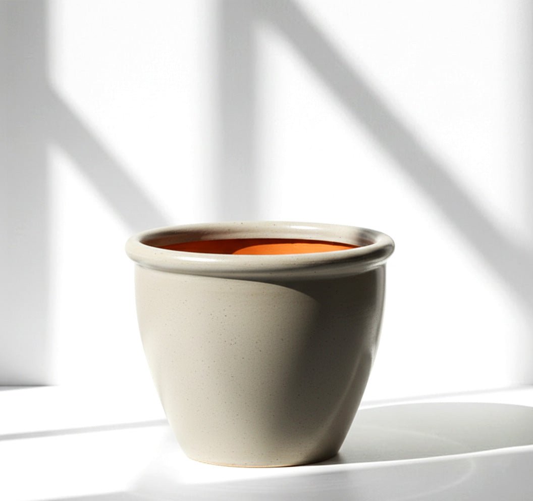 Rolled Rim Pot Outdoor Ceramic Pot, Trendy Outdoor Pot (Multi - colour) - Greensouq -