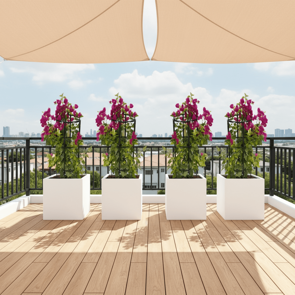 Bougainvillea 1.4 - 1.6m in Grp Square White Pot 40 x 40 - Greensouq - 