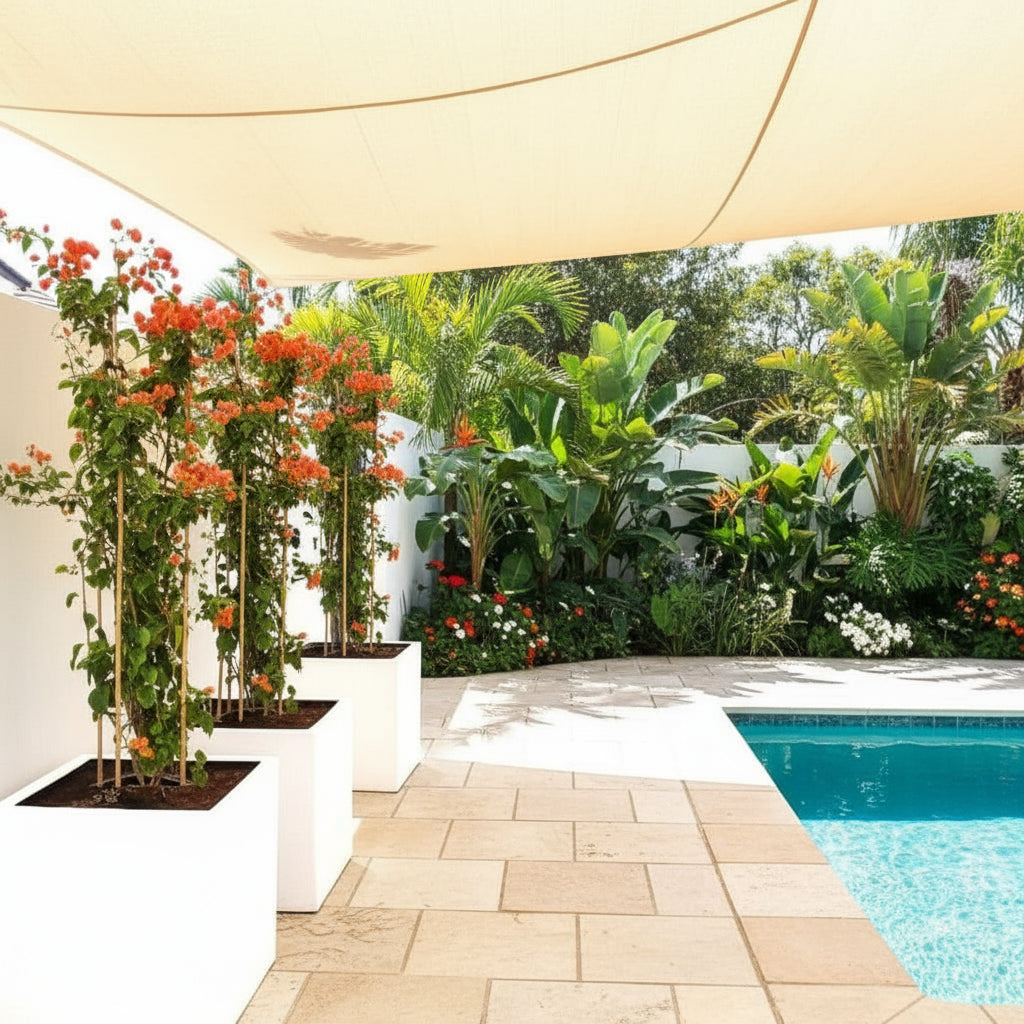 Bougainvillea Orange in Grp Square Pot - Greensouq - 