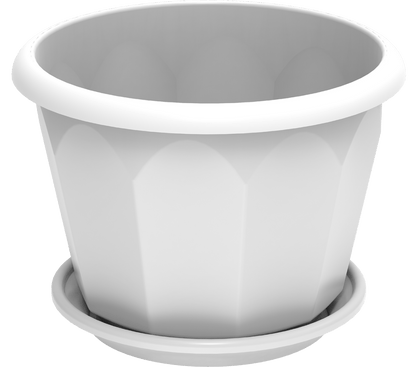 Cosmoplast Hexagonal Flower Pot W/Tray - Greensouq - 