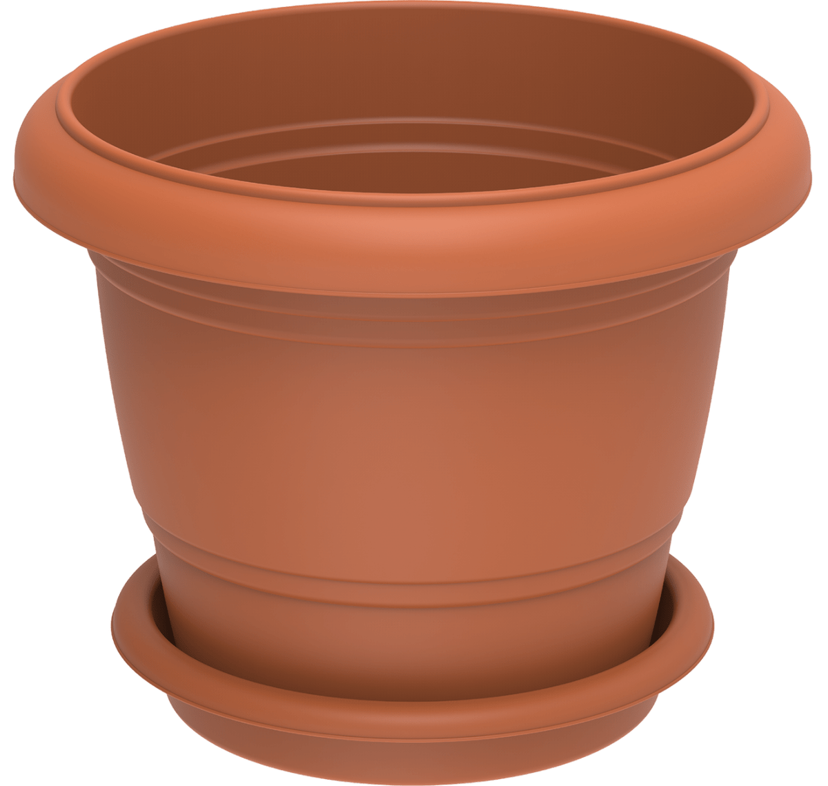 Cosmoplast Round Planter 24" W/Tray - Greensouq - 