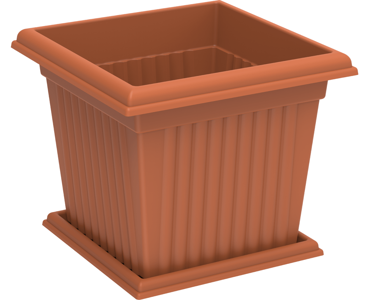 Cosmoplast Square Planter With - Tray - Greensouq - 