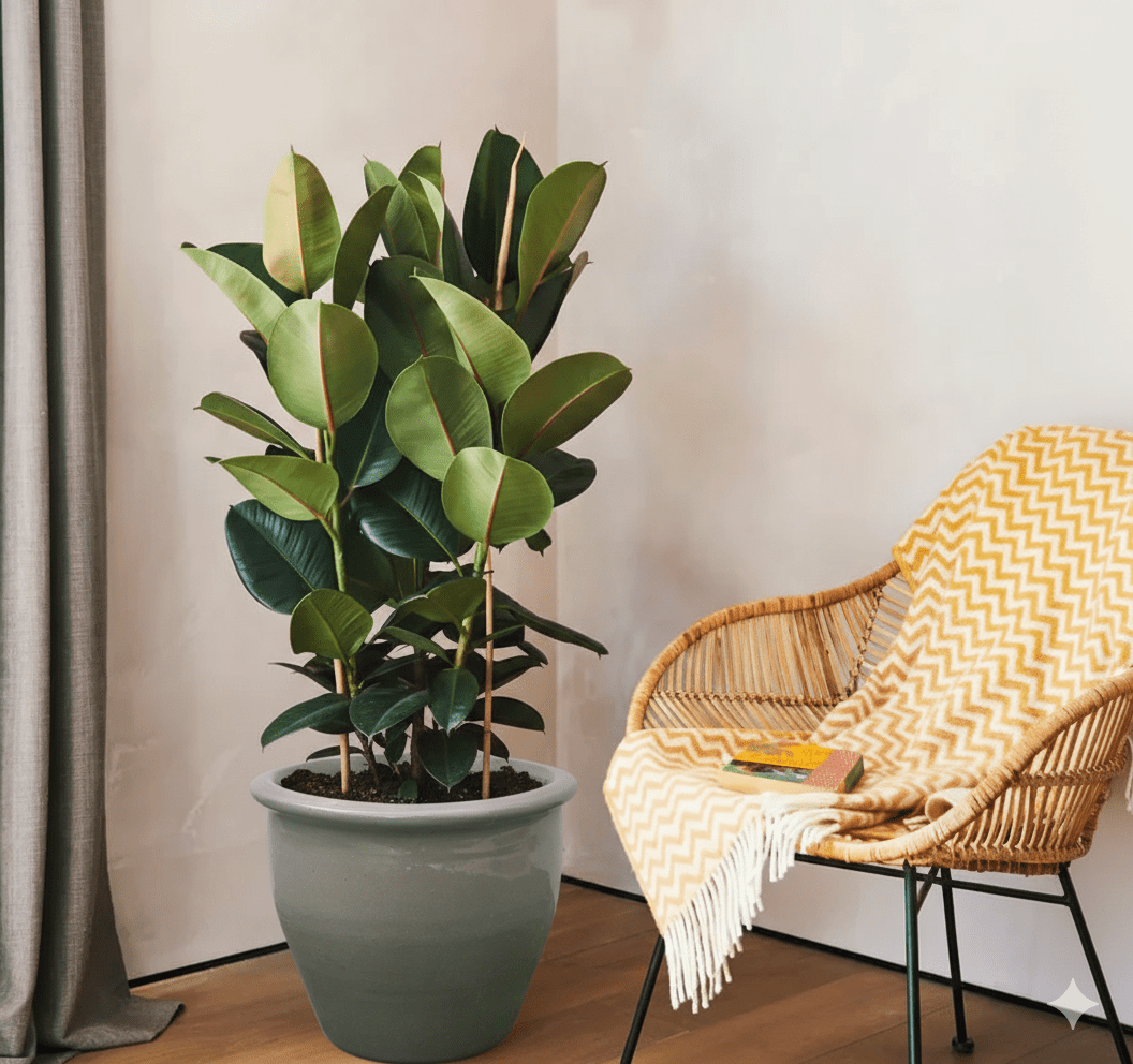 Ficus Elastica "Abidjan" or Rubber Plant (Holland) 80 - 100cm - Greensouq - 