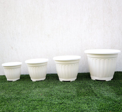 Plastic Flower Pot | Outdoor Round Plastic Planter - Greensouq -