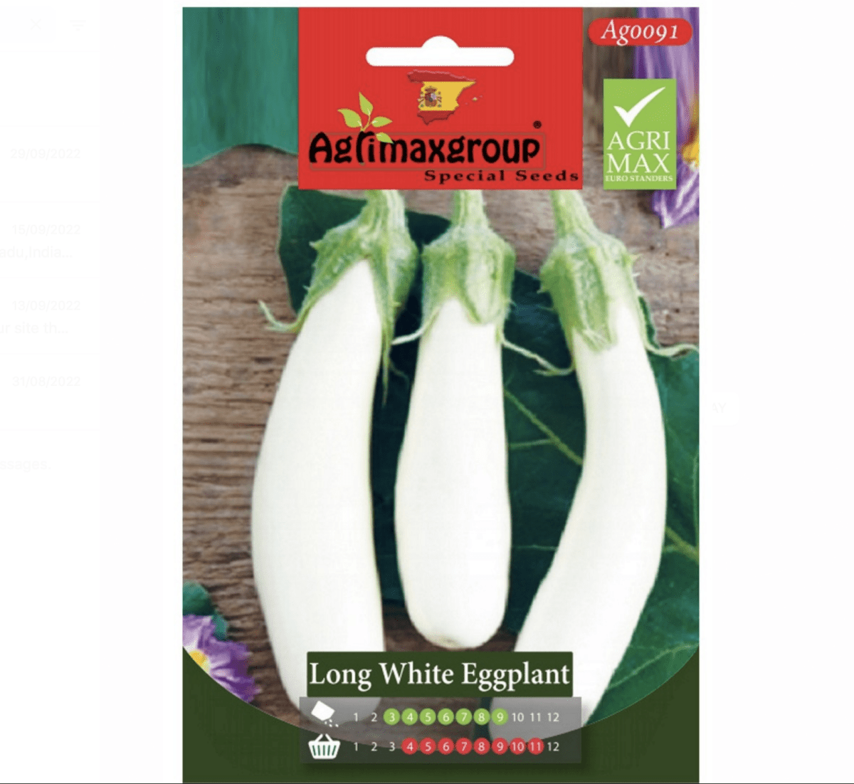 Agrimax Long white Eggplant Seeds - Greensouq -