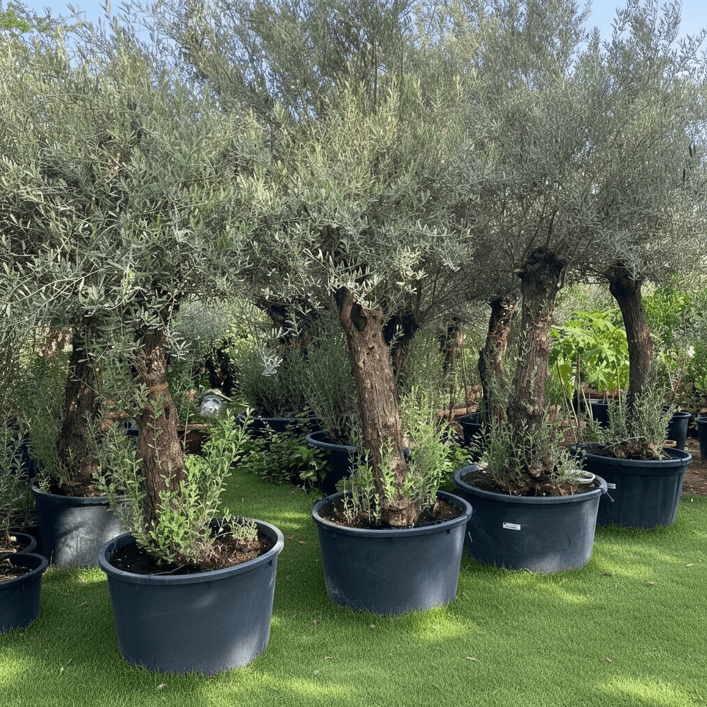 Olea europea or Olive Tree 2.0 - 2.20m height and 200 - 210mm trunk Dia - Greensouq - 