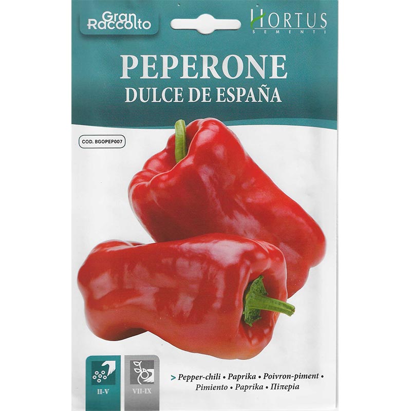 Pepper Chilli seeds "Peperone Dulce De Espana" by Hortus - Greensouq -