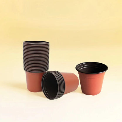 Plastic Nursery Pot, Yardwe 100 Pcs Plastic Planter Container "V9 Pot" - Greensouq - 