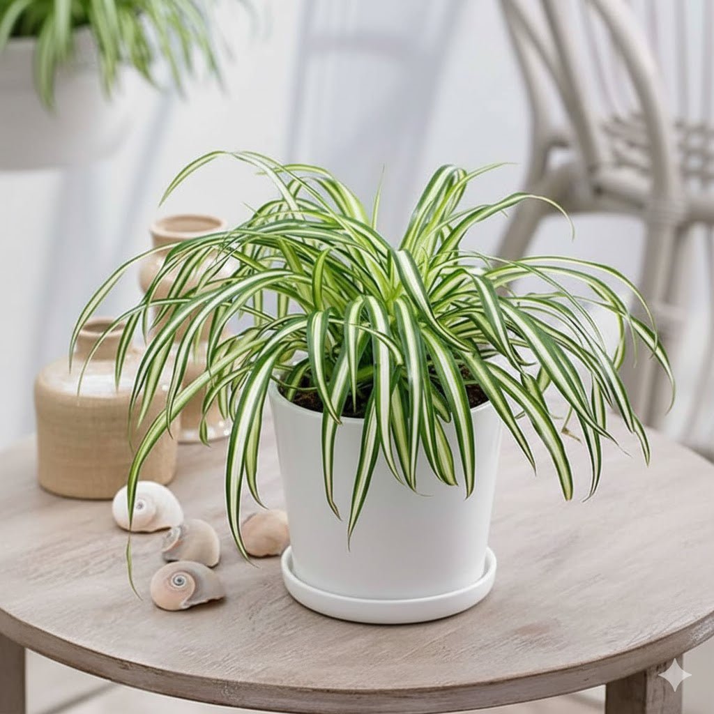 Spider Plant or Air Plant (Chlorophytum Comosum 'Variegatum') - Greensouq - 