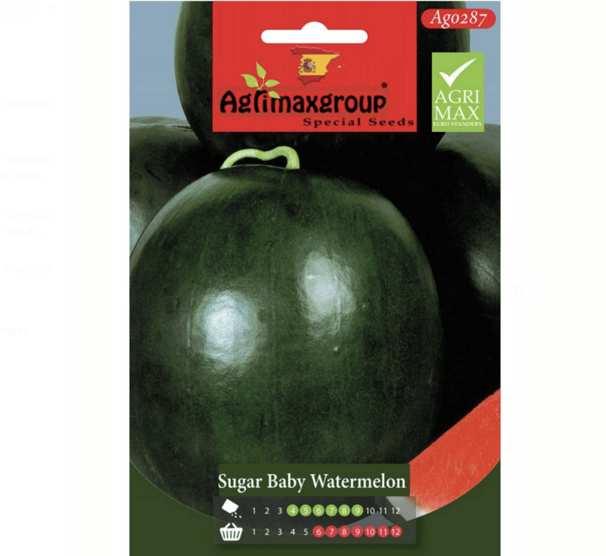 Agrimax Sugar Baby Watermelon Seeds - Greensouq -